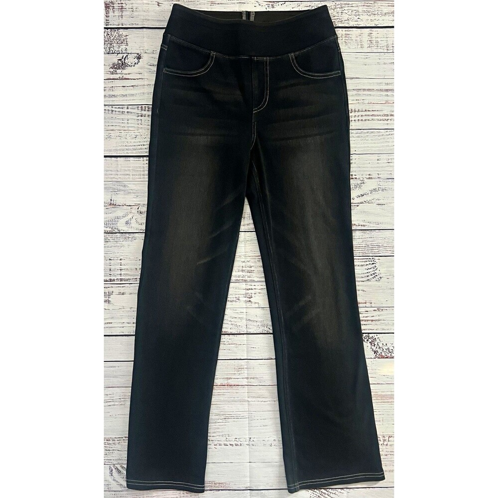 Halara Petite Small High-Waisted Bootcut Jeans Pull-On Stretch Denim Black Wash